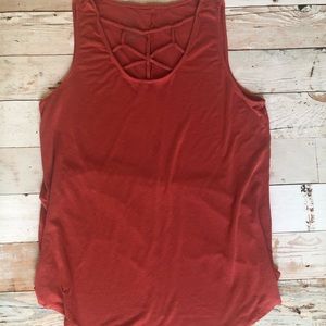 Rust Colored Tank With Strappy neckline